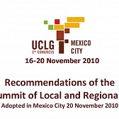 Рекомендации, принятые в Мехико 20 ноября 2010 года на Всемирном форуме местных и региональных лидеров